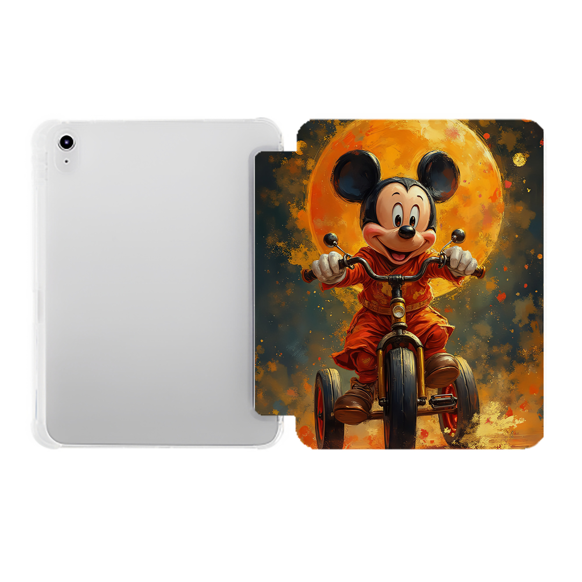 （画像用） ミッキーマウス Mickey Mouse IPad ケース ペン収納付き 三つ折りスタンド PUレザー×シリコン 対応機種9.5/10.5/10.9インチ